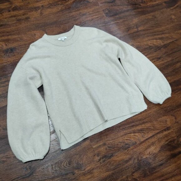 Madewell Beige Wool Alpaca Blend Sundry Destinations Crewneck Sweater Women's M - Picture 4 of 11